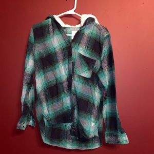 American Eagle Hooded Flannel